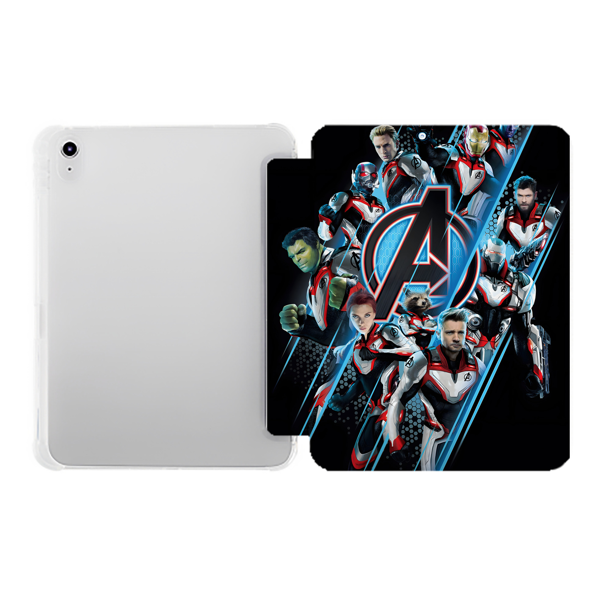 （画像用） アベンジャーズ The Avengers IPad ケース ペン収納付き 三つ折りスタンド PUレザー×シリコン 対応機種9.5/10.5/10.9インチ